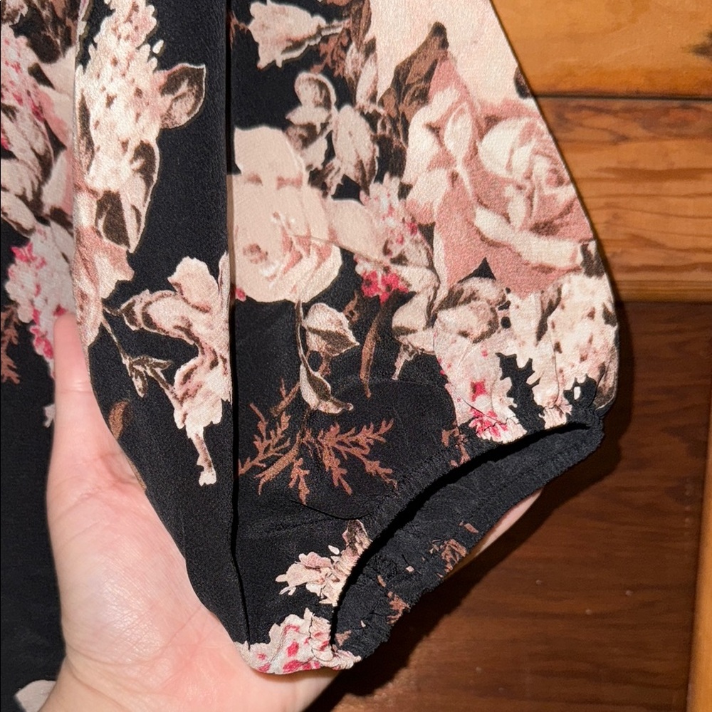 Joie Black and Pink Relaxed Cut Out Blouse - Picture 3 of 4